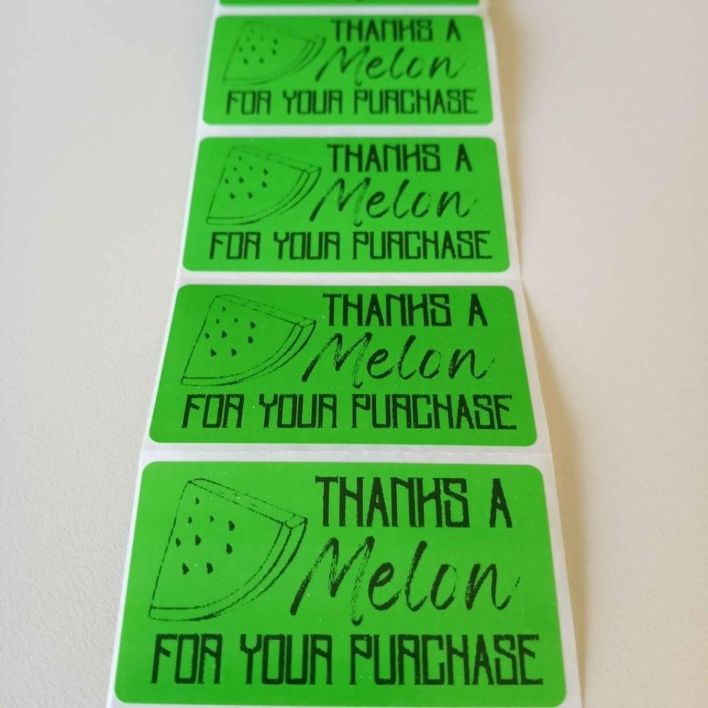 💙100 Thanks A Melon- Shipping Labels Thermal Packaging Stickers 2.25"x1.25"💙